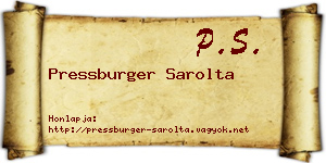 Pressburger Sarolta névjegykártya